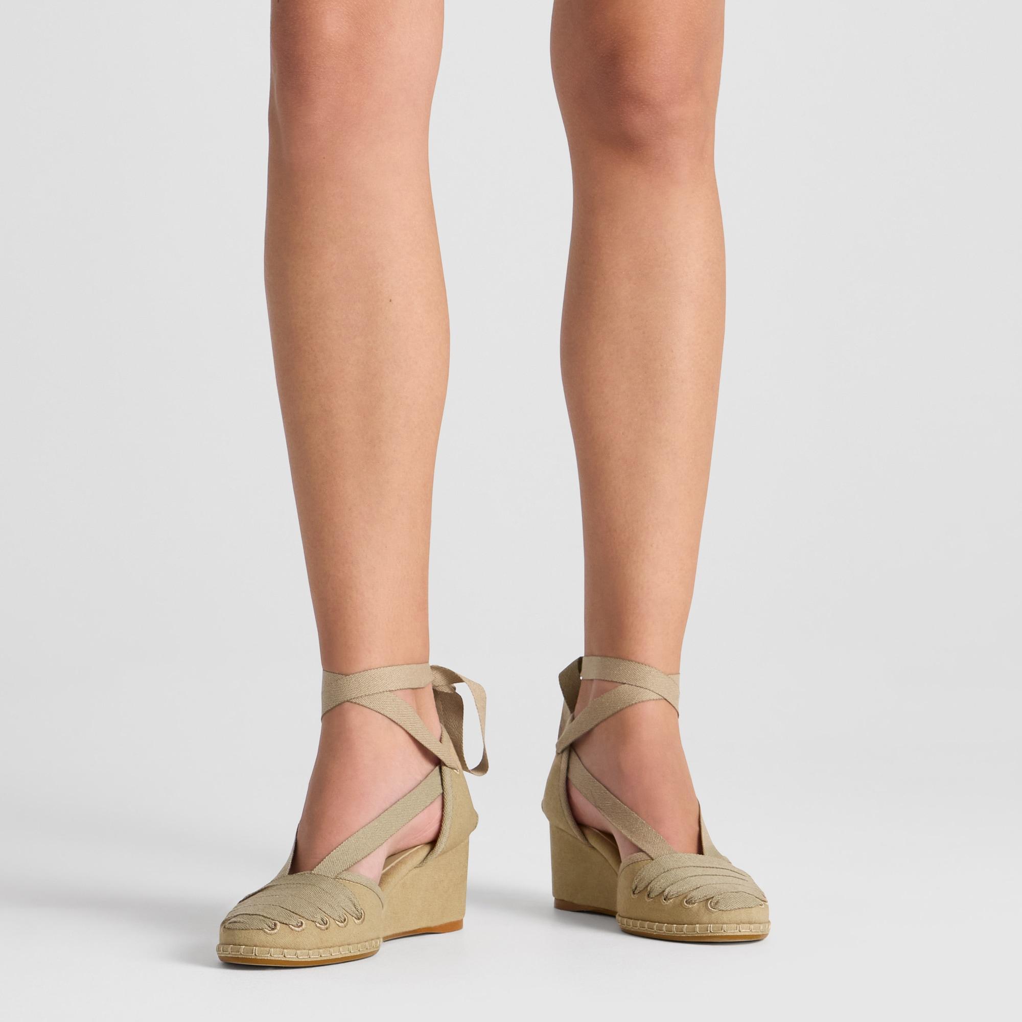 Alpargata embetada Corcega cuña forrada en algodón con cintas