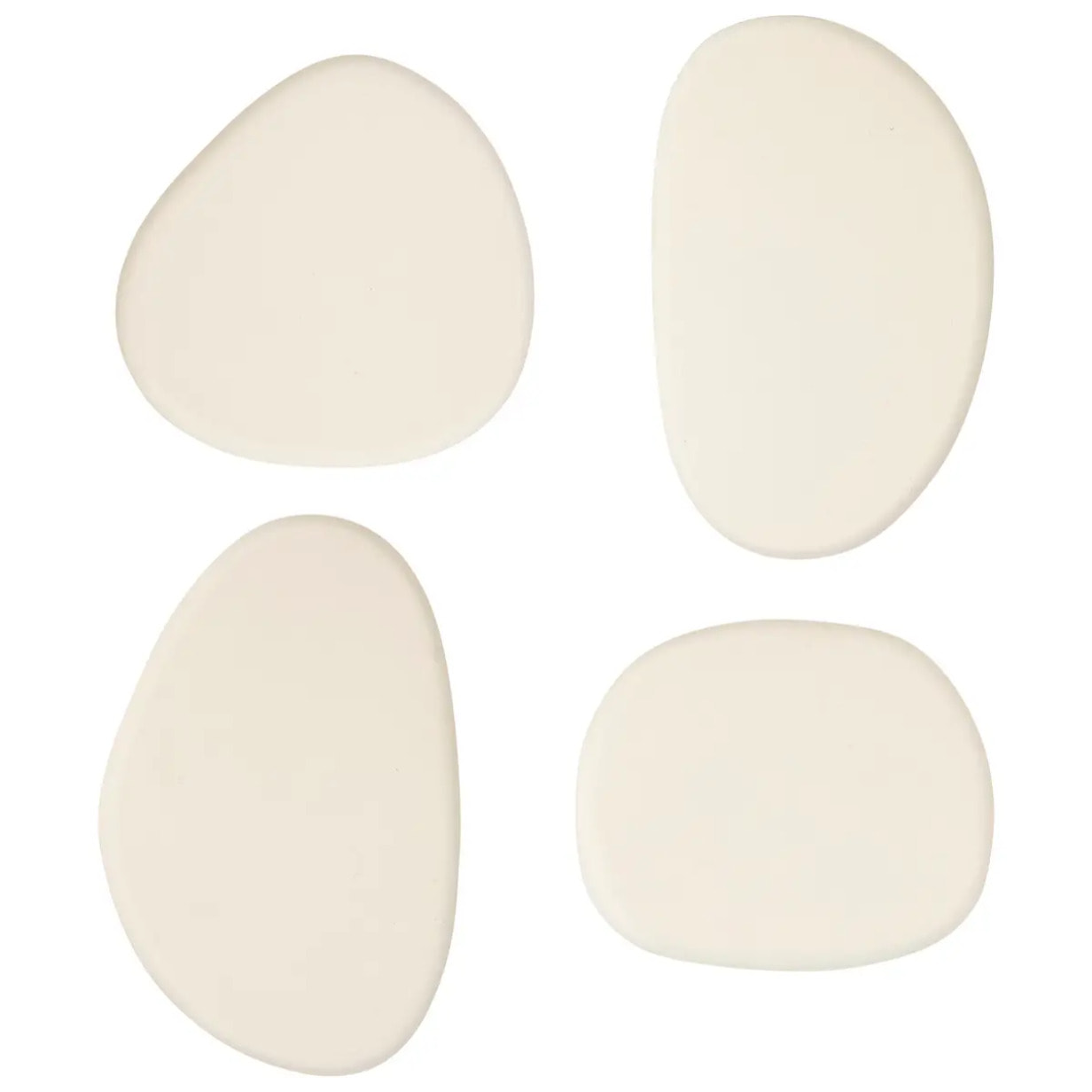 Lot de 4 patères organiques Karen blanc ivoire L7/10cm