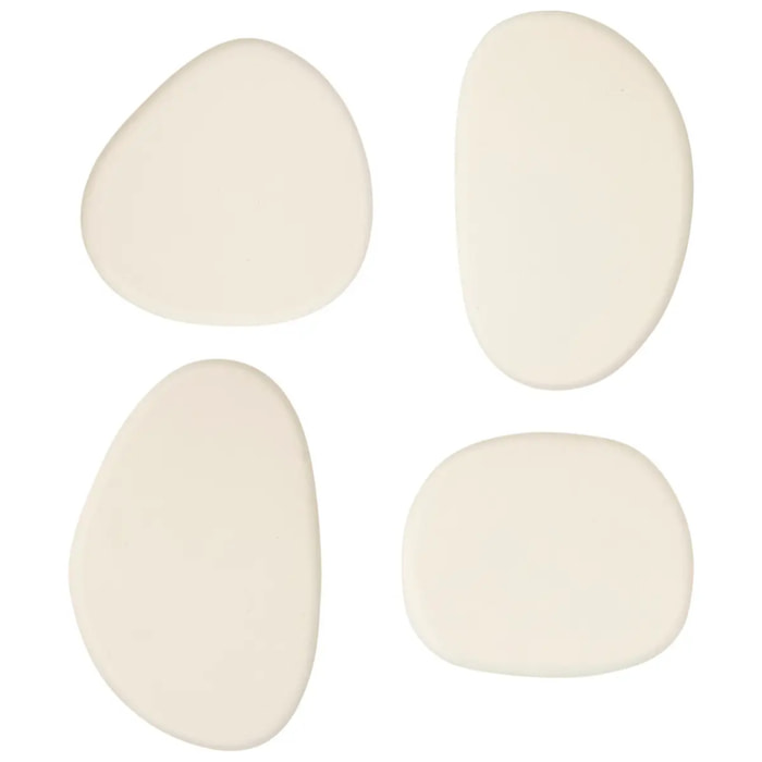 Lot de 4 patères organiques Karen blanc ivoire L7/10cm
