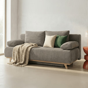 Canapé convertible 3 places en velours côtelé - LARIA