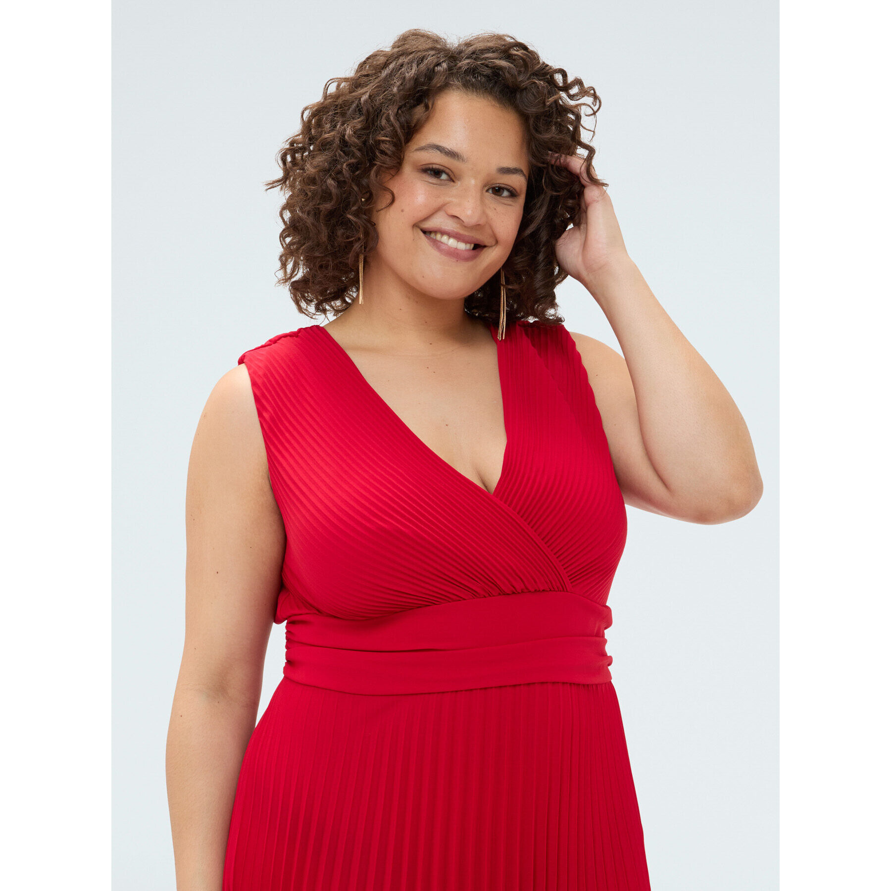 Fiorella Rubino - Vestido Dream en georgette plisado - Rojo