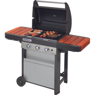 Barbecue gaz CAMPINGAZ 3 SERIES CLASSIC WLX inox 3 brûleurs sur chariot, 61x45 cm