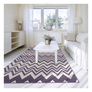 Petit tapis d'entrée motif géométrique noir et beige