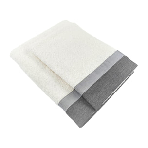 Set Spugna VARAZZE 2 Pezzi: Viso+Ospite - Bianco - 450 gr/m² - Puro Cotone
