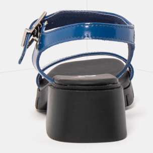 Sandalias con tacón 2060 NAPPA SHINNY ROYAL / VARSOVIA color Royal