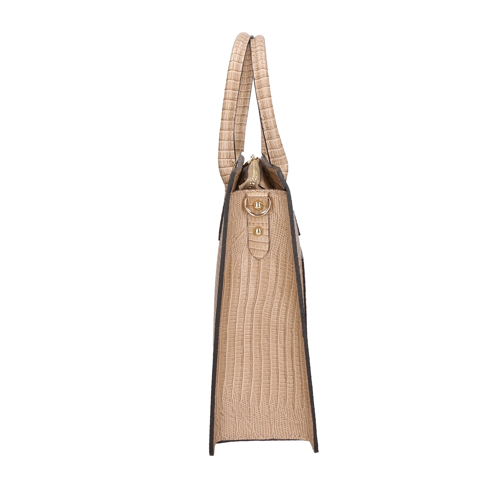 Borsa a mano da donna - Modello Giulia - Vera pelle effetto cocco - 30.0 x 28.0 x 10.0 cm