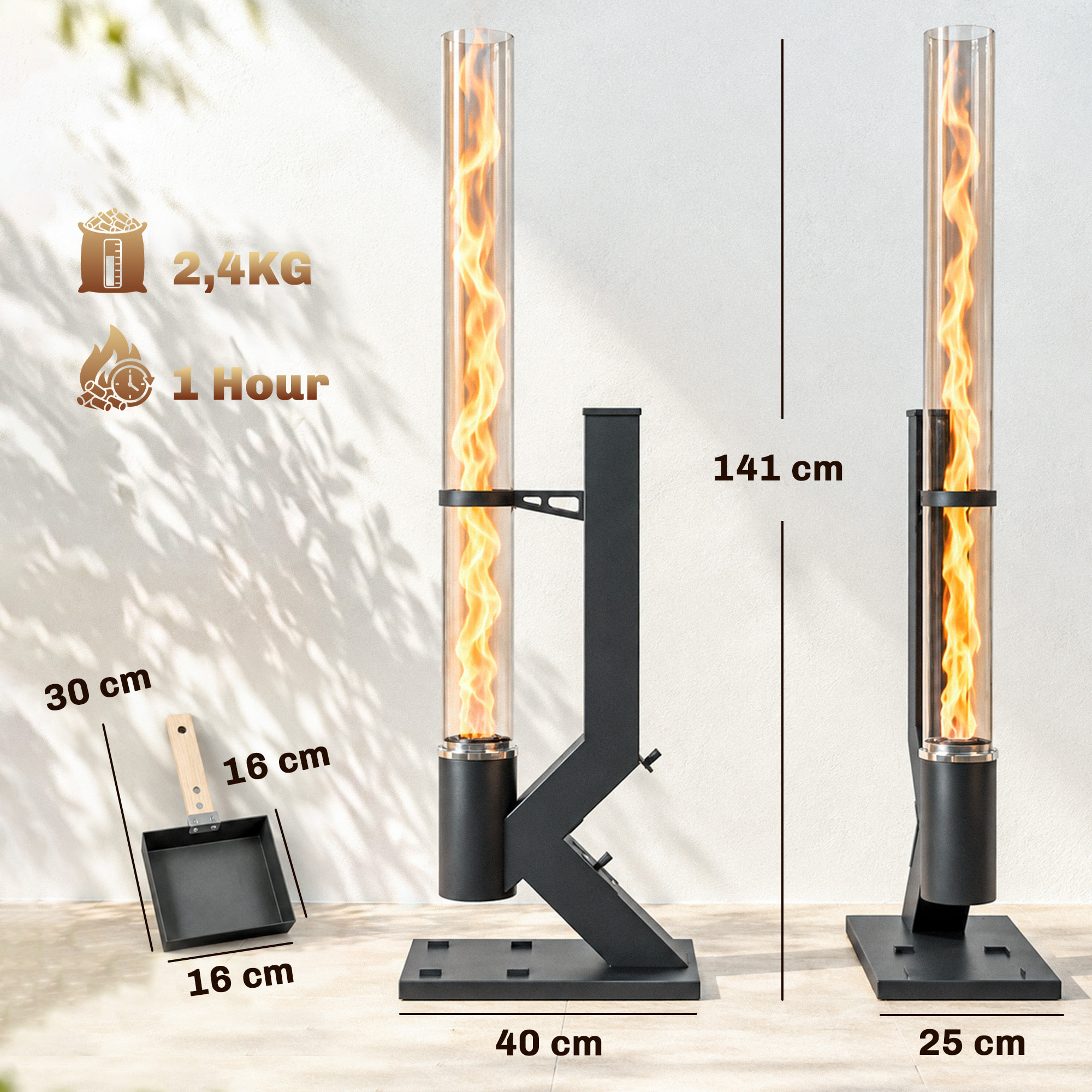Chauffage de terrasse à pellets - poêle à granulés extérieur - 13 kW