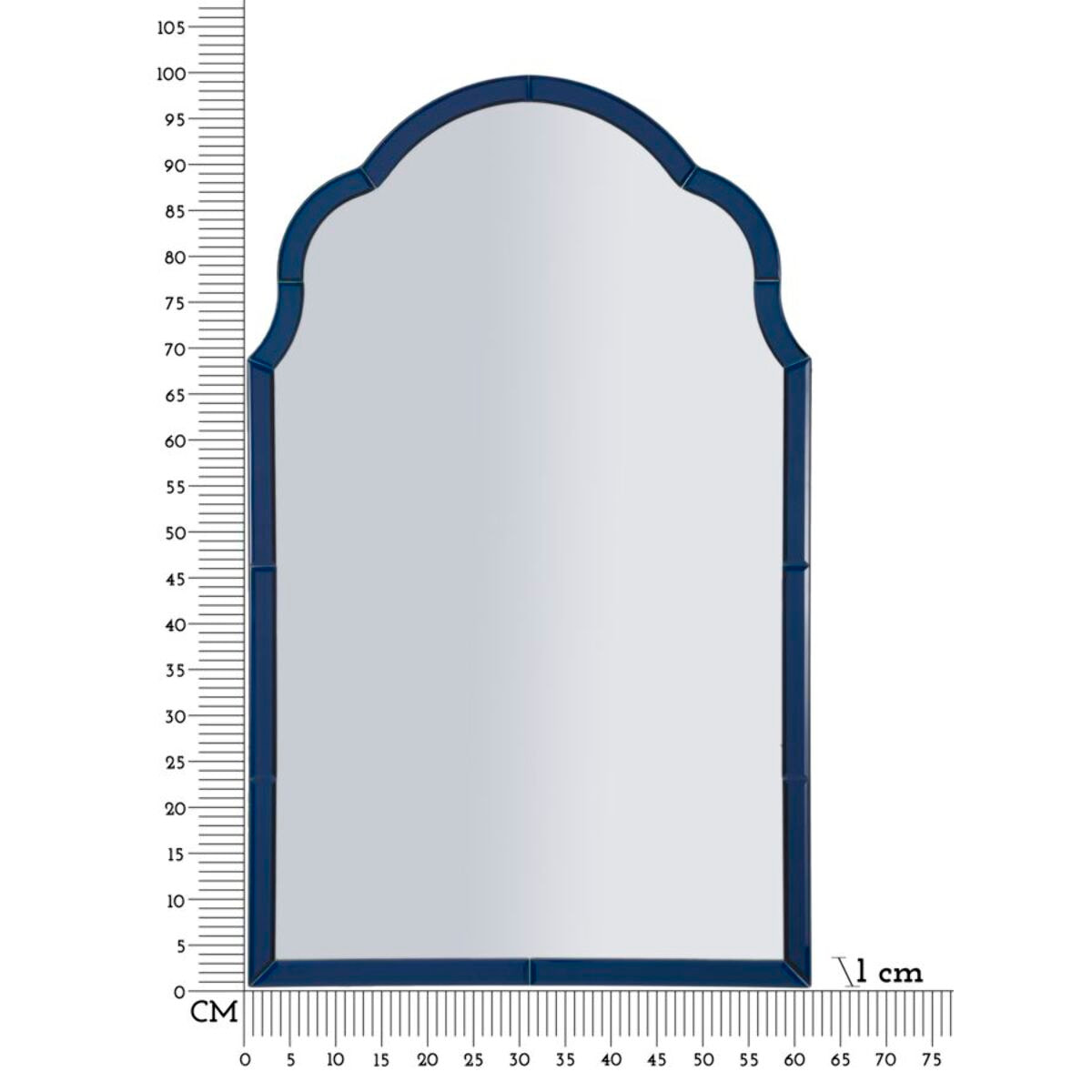 SPECCHIO DA MURO TANGERI BLU CM 62X1X100 (MISURA SPECCHIO CM 55X94)