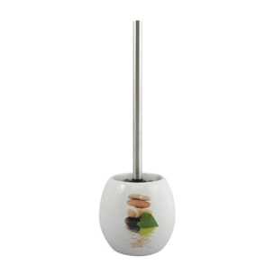 Brosse wc avec support Céramique JAVA LINGGA Décor Blanc MSV