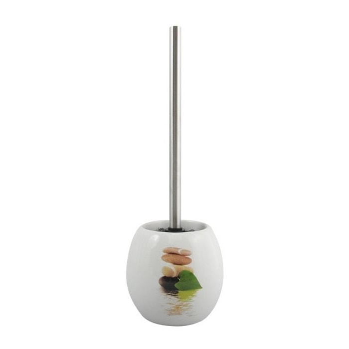 Brosse wc avec support Céramique JAVA LINGGA Décor Blanc MSV