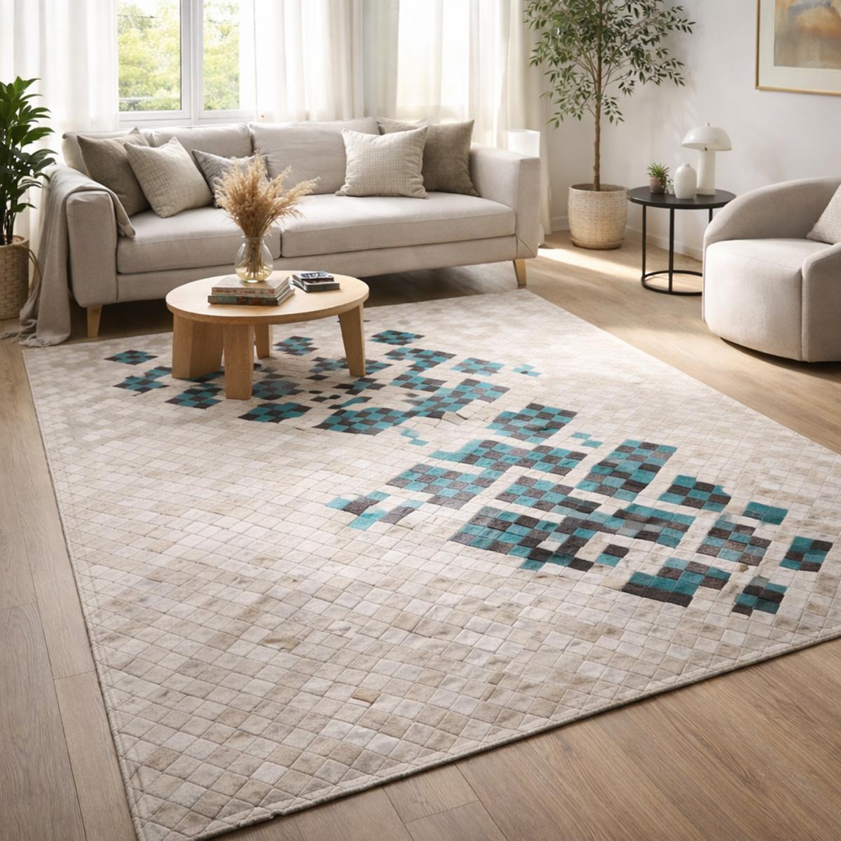 Tapis peau de vache kilim fait main DICU