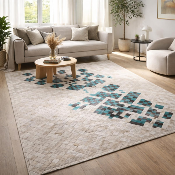 Tapis peau de vache kilim fait main DICU