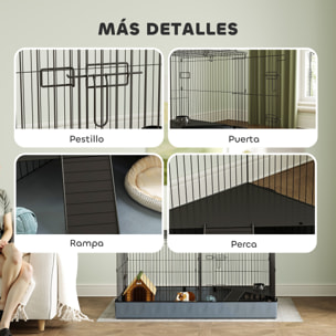 Jaula para Animales Pequeños 2 en 1 Parque para Mascotas Recinto para Conejos con Tapa Removible para Cobayas Erizos 121x61x61 cm Negro