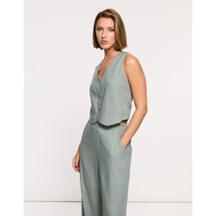 Top Chaleco Caqui Claro - Moti