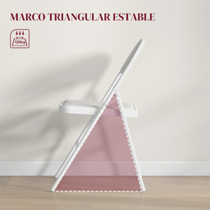 Juego de 4 Sillas Plegables Acolchadas con Respaldo y Estructura de Acero, para Salón, Comedor, Cocina, 45x46x78 cm, Blanco