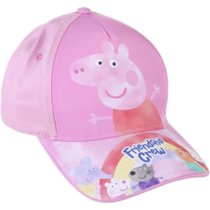 Gorra infantil de peppa pig - color rosa - apta de 2 a 8 años - combina algodón y poliéster - gorra para niños con velcro trasero ajustable