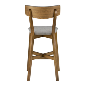 Lot de 2 chaises pour îlot central 68 cm en tissu gris foncé - Elmer