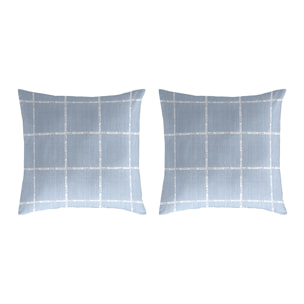 2 Fundas de almohada El Caballo 50x50 cm LEVIATAN Azul - 100% algodón -