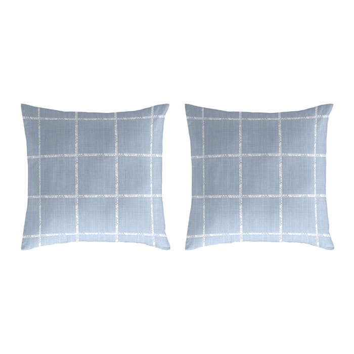 2 Fundas de almohada El Caballo 50x50 cm LEVIATAN Azul - 100% algodón -