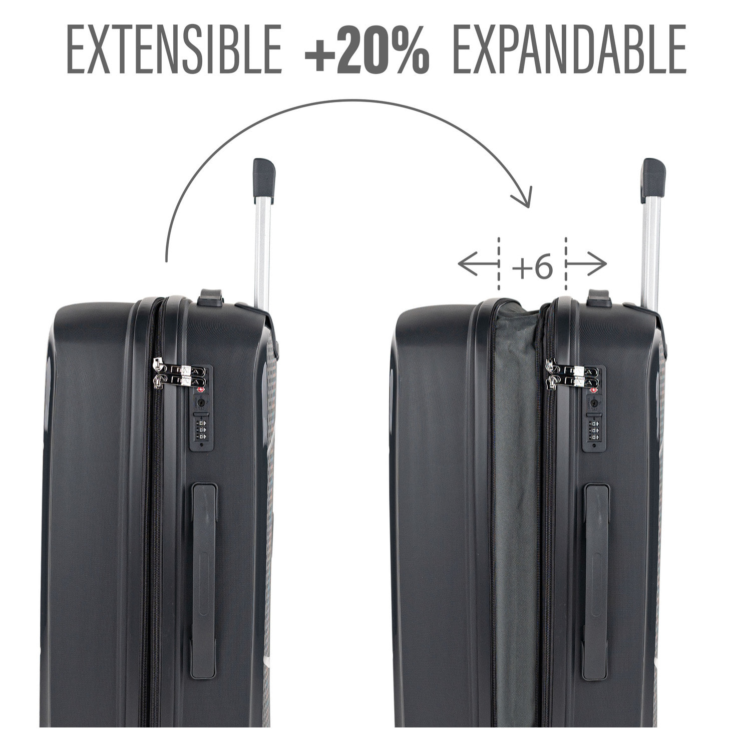 Juego De Maletas Rígidas Pp Itaca Moscu Antracita