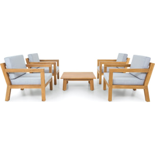 Salon de jardin 4 places en bois FSC - PALAU