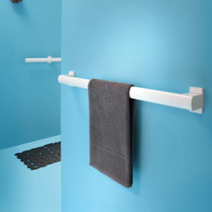 Barre de maintien droite PMR PELLET Design 60 cm aluminium époxy blanc caches résine blanc