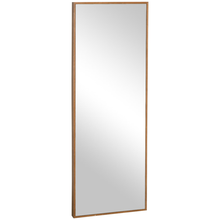 Espejo de Pared Cuerpo Entero 125x45 cm Espejo de Pie Espejo de Suelo Grande de Madera Estilo Moderno Decorativo para Salón Dormitorio Entrada Natural