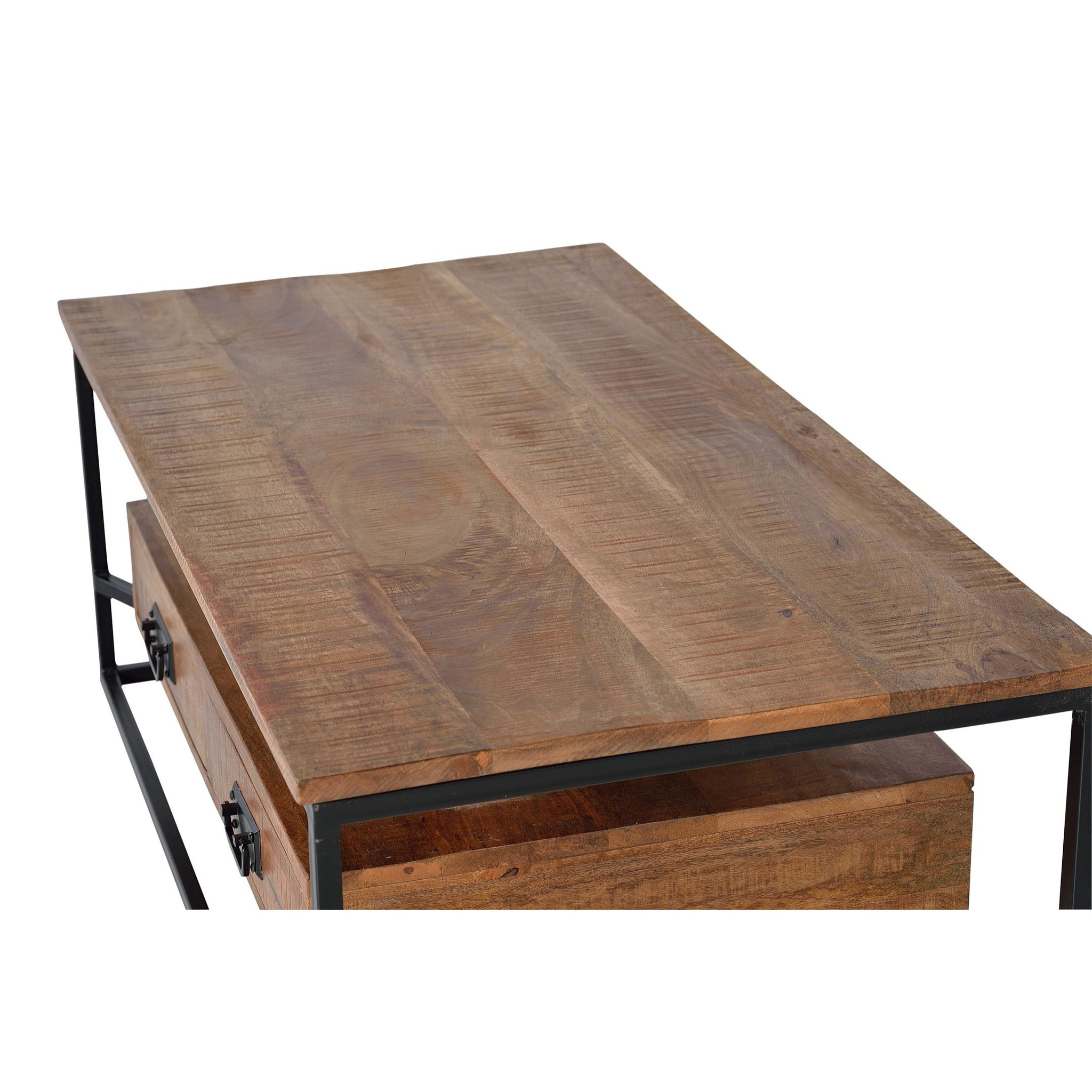 Mesas de Centro de Madera de Mango 120 Cm Estilo Industrial