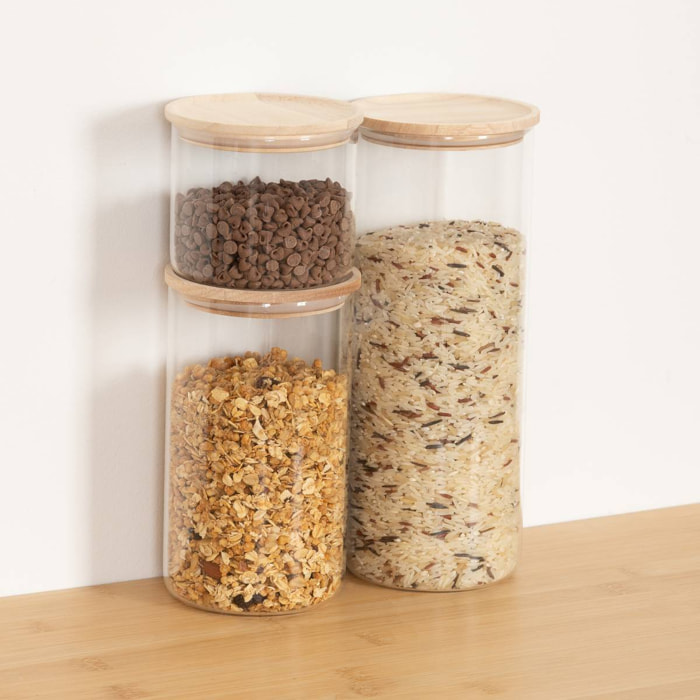 Lot de 3 bocaux Hermet en verre 0,4L 0,9L 1,5L