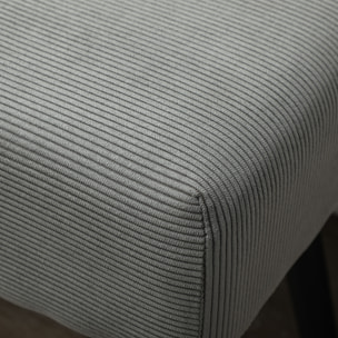 Banquette bout de lit velours côtelé design dim. 100 x 36 x 45 cm acier noir tissu gris