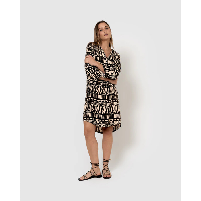 Vestido viscosa tepec negro