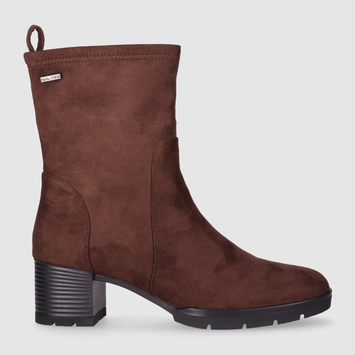 Botines de Tejido - Marron - Tacón: 5 cm
