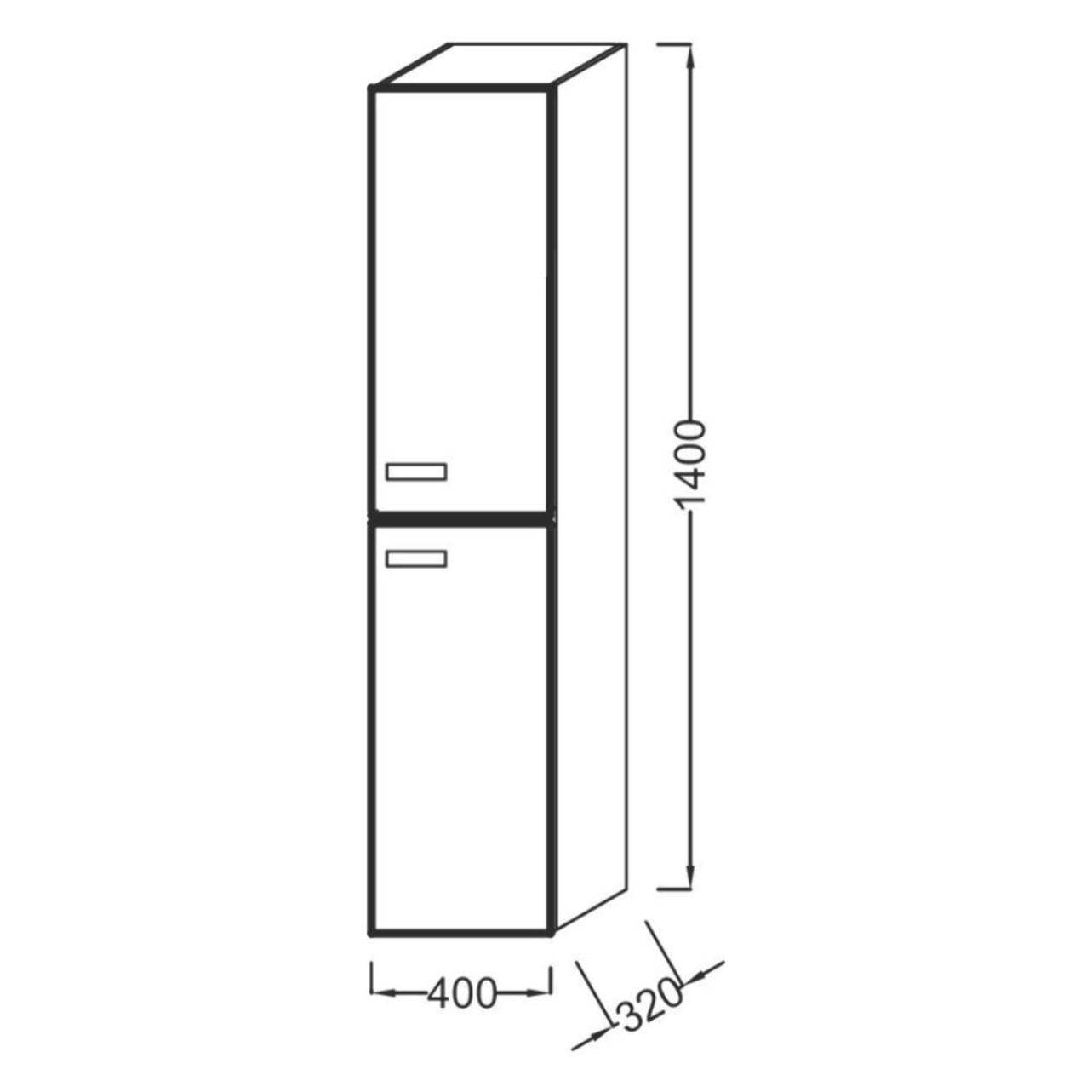 Colonne de salle de bain Ola Up, 2 portes chêne Colorado