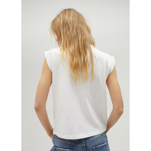 Maglietta strass sulle spalle