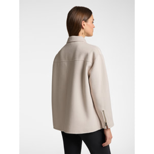 Elena Mirò - Shirt coat in misto lana double - Beige