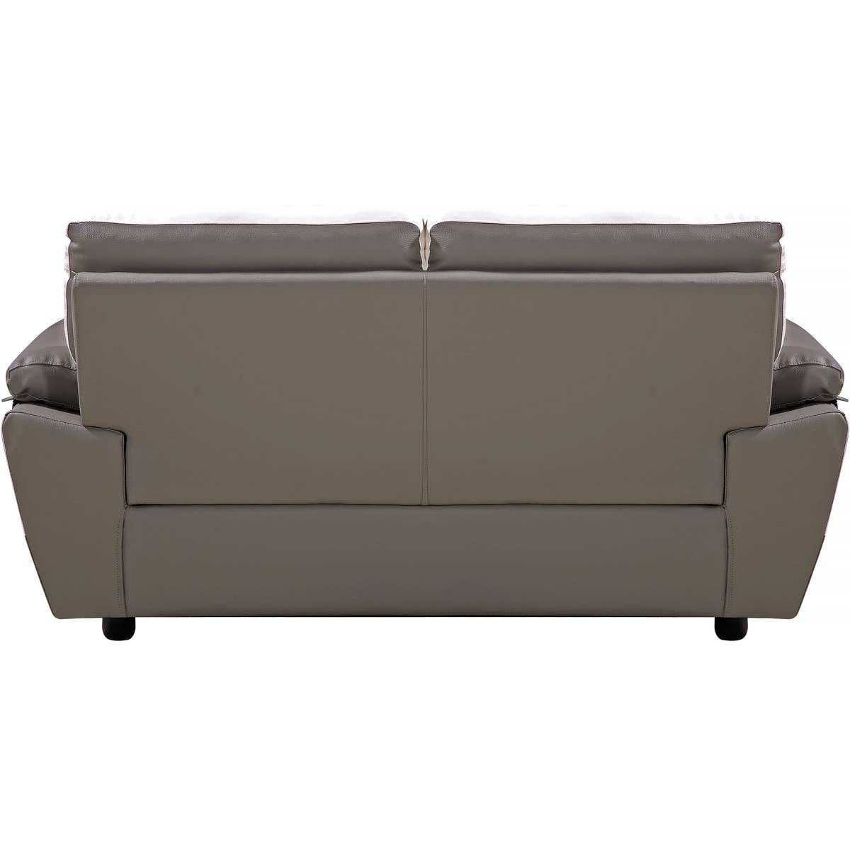 Canapé fixe en cuir reconstitué et PVC " Dallas" - 169 x 88 x 90 cm - 2 places - Gris/Blanc