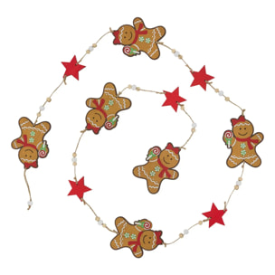 Guirlande pain d'épice l.1,8m bois assorti