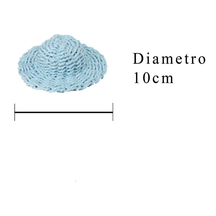 Cappello Di Carta. Larghezza 10 Cm - Pezzi 12 - 10X1,8X10cm - Colore: Blu - Bianchi Dino - Cesti Mini