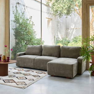 Canapé d'angle droit 3 places tissu  DANY