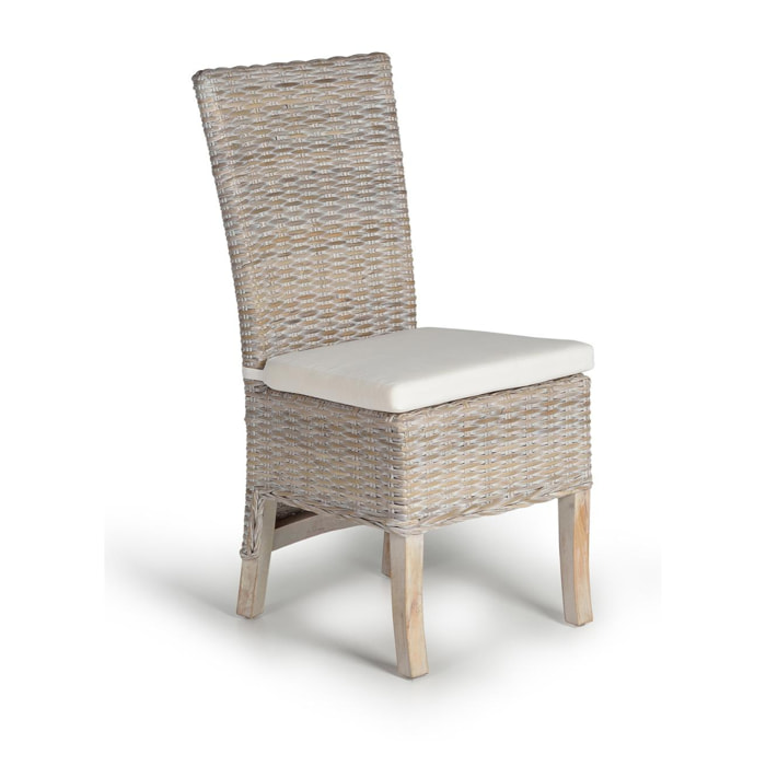 Silla de Rattan Natural 47 Cm Estilo Mediterráneo