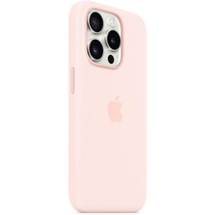 Coque APPLE iPhone 15 Pro MagSafe silic. Rose pale