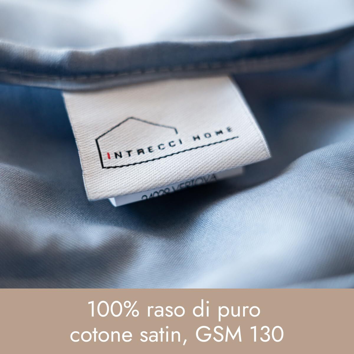 Intrecci Home Lenzuolo con Angoli, Lenzuolo Sotto in Raso di Puro Cotone Satin,Made in Italy, Morbidezza Suprema, Elegante e Confortevole, Tinta Unita