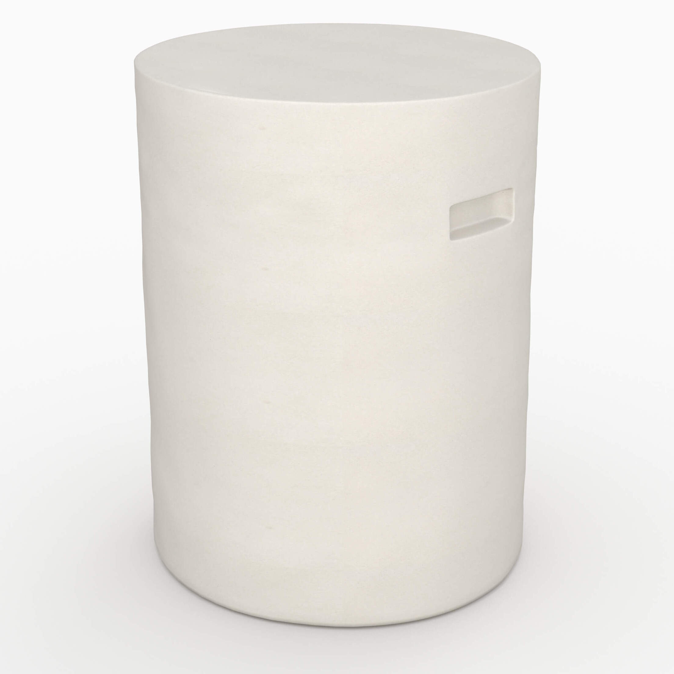 Table d'appoint ronde en béton blanc D35 cm - Santorini