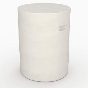 Table d'appoint ronde en béton blanc D35 cm - Santorini