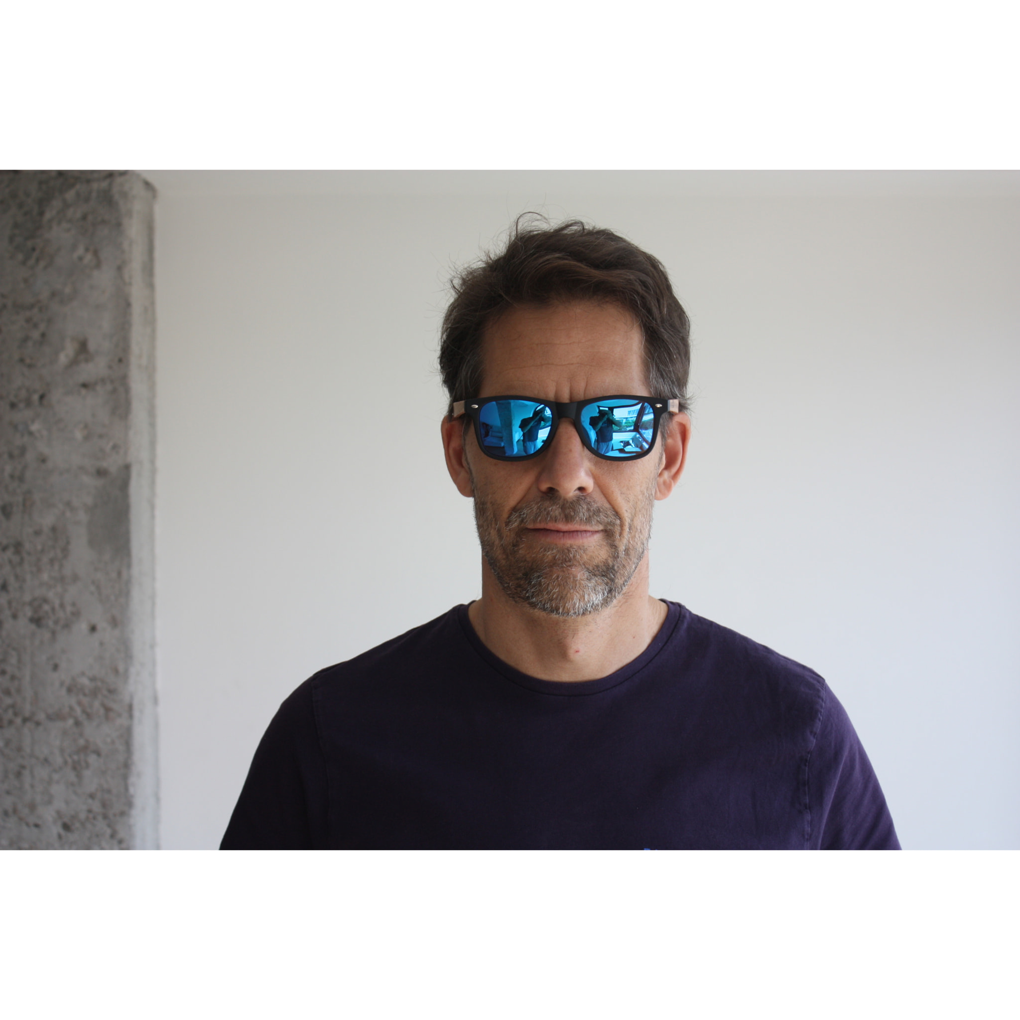 Gafas de sol OCEAN BEACH WOOD - De madera negro con patillas marrón y / Revo azul