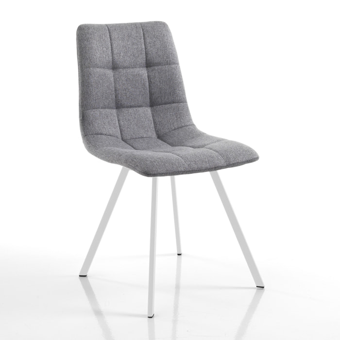 Tomasucci Lot de 4 Chaises rembourrée NEW TANIA GREY WHITE