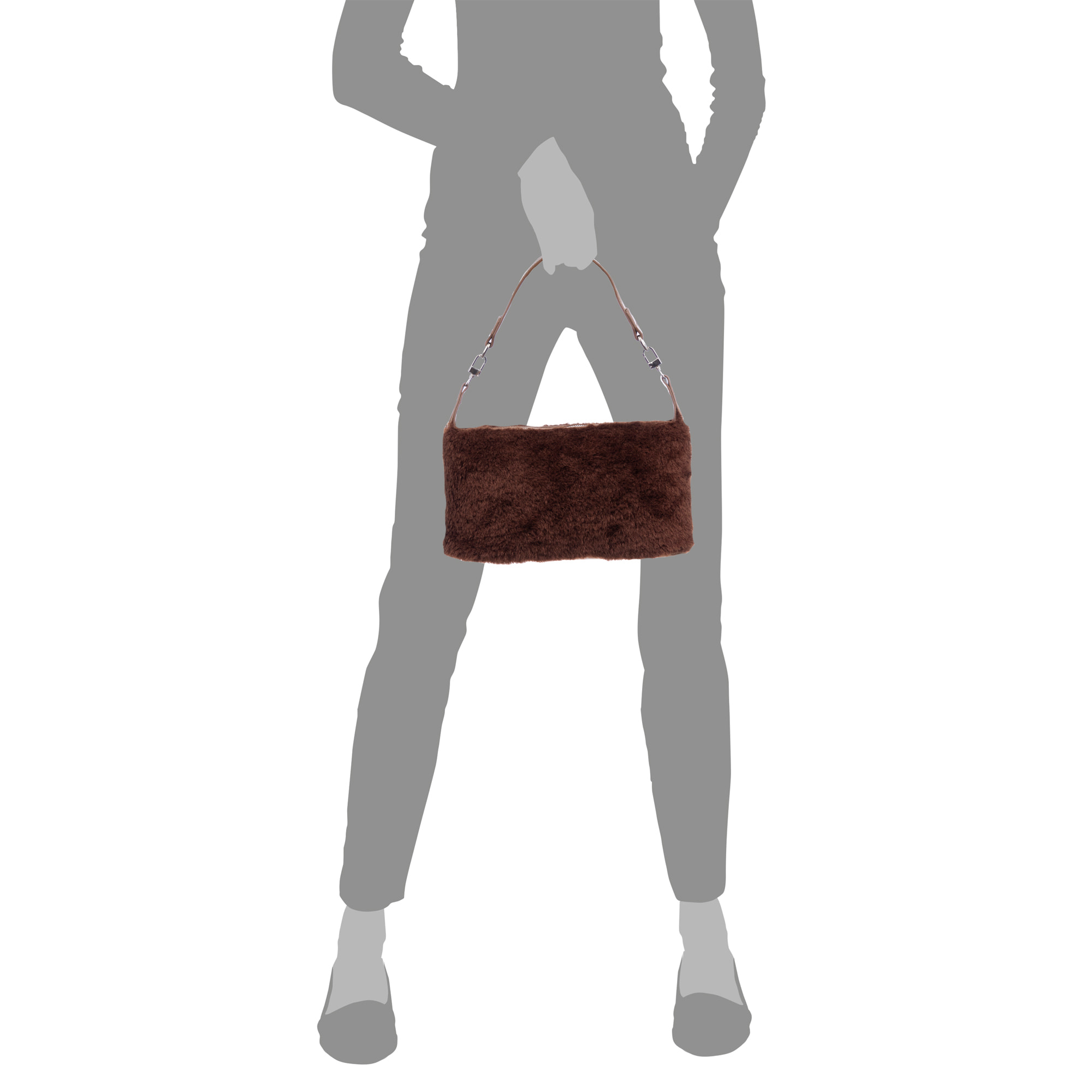 Atzara borsa a mano in pelliccia morbida.