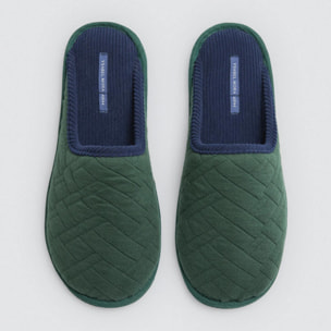 Pantofole in pelliccia con stampa etnica