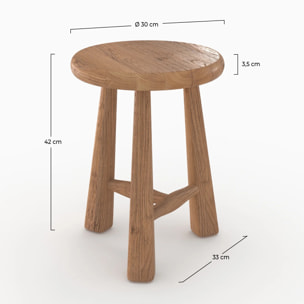 Tabouret en bois d'orme H42 - Toby