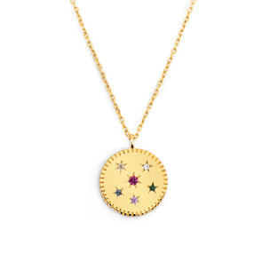 Collana Medallion Spark Color  Placcato Oro